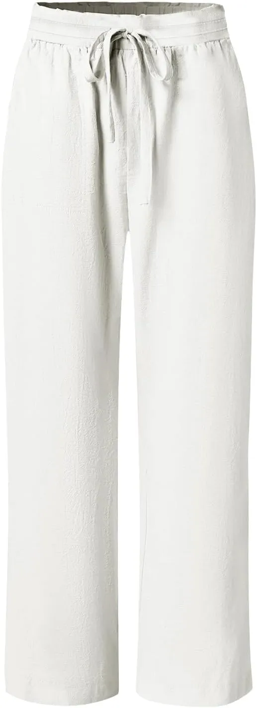 Womens Harem Pants Business Work Casual Lightweight Drawstring Elastic Waist Trousers 2025 Summer Outfits with Pockets