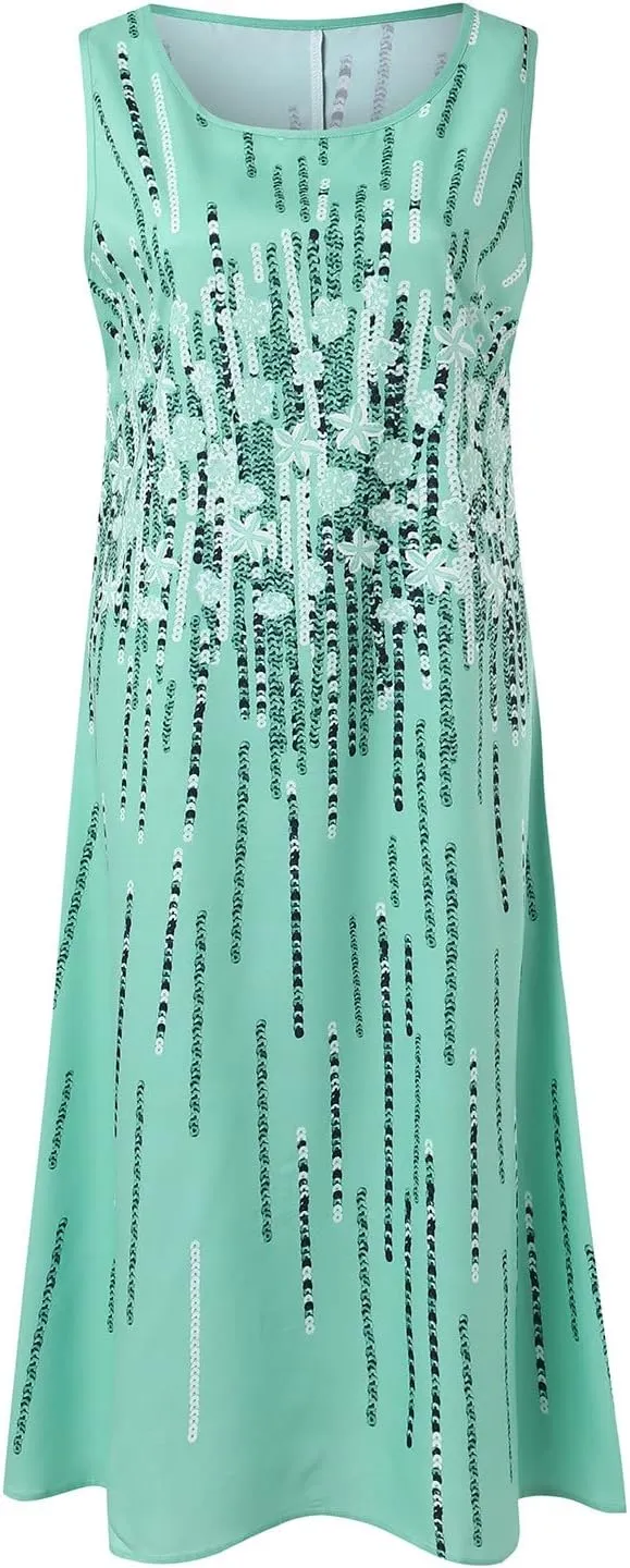 Womens Linen Dress 2 Piece Outfit Floral Sleeveless Loose Maxi Summer Dresses with Jacket Formal Casual Wedding Guest Dresses