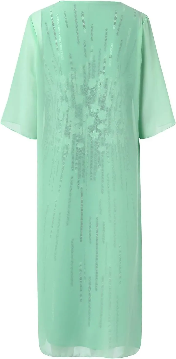 Womens Linen Dress 2 Piece Outfit Floral Sleeveless Loose Maxi Summer Dresses with Jacket Formal Casual Wedding Guest Dresses