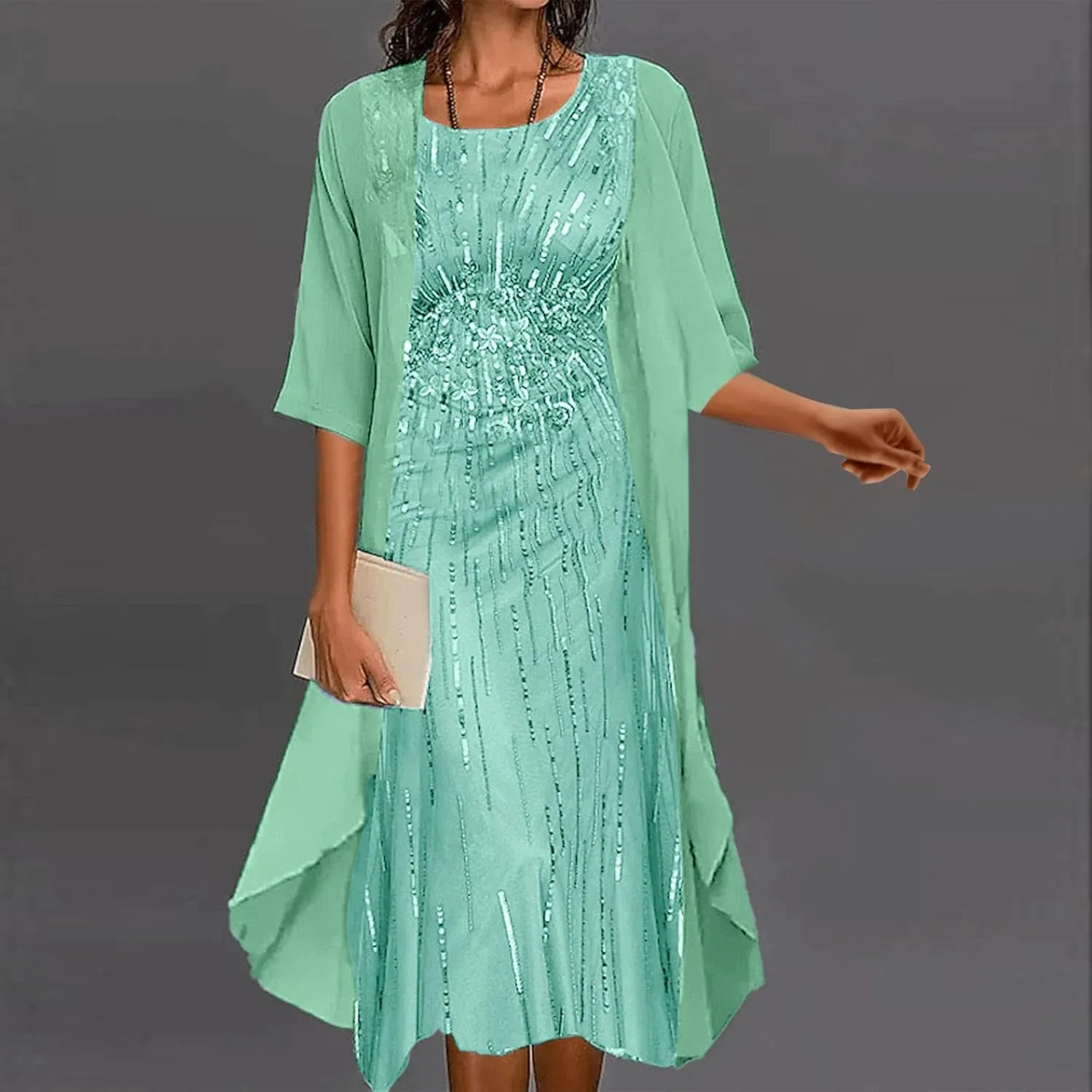 Womens Linen Dress 2 Piece Outfit Floral Sleeveless Loose Maxi Summer Dresses with Jacket Formal Casual Wedding Guest Dresses