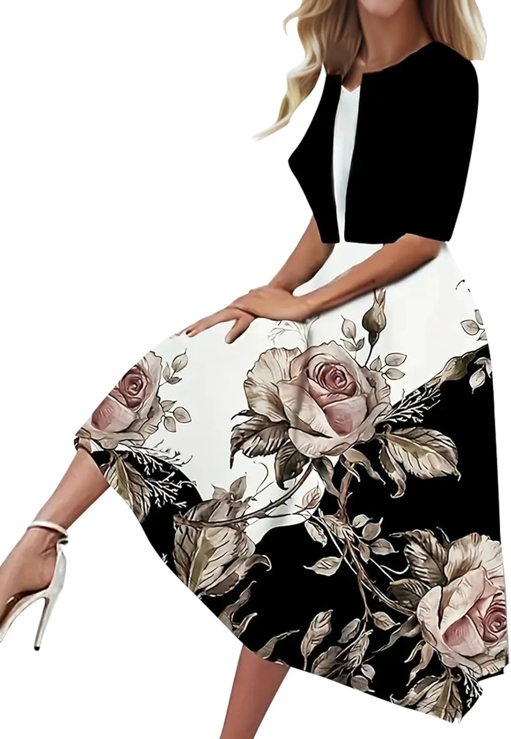 Womens Linen Dress with Jacket 2 Piece Outfit Floral Sleeveless Loose Maxi Summer Dresses Formal Casual Beach Swing Dresses