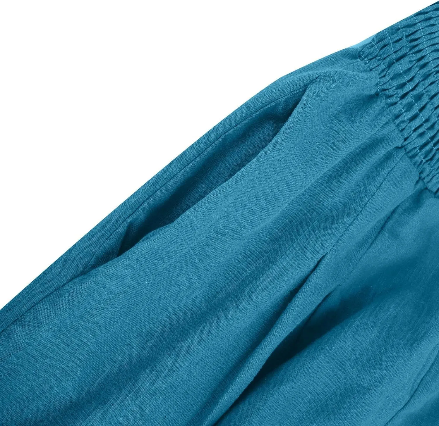 Womens Linen Pants Wide Leg Casual High Waist Solid Color Sports Pants Cotton Linen Summer Trousers with Pockets