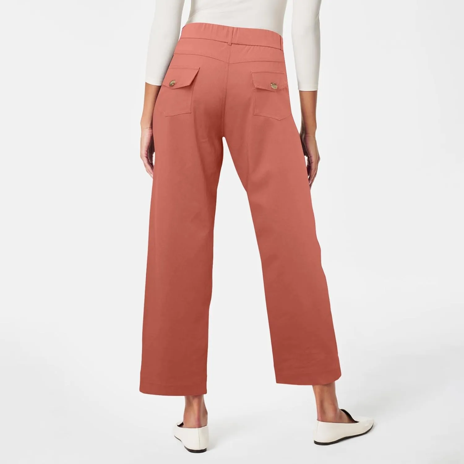Womens Linen Summer Y2K Streetwear Palazzo Pants Elastic Waist Wide Leg Plus Size Trousers Travel