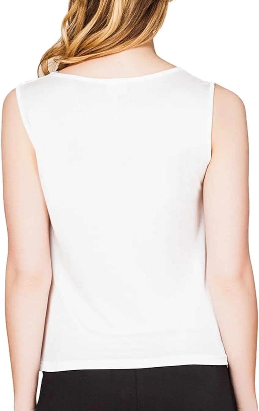 Womens Mulberry Silk Tank Top/Sleeveless Cowl Neck Pure Silk Blouse Tops|Summer Real Silk Tank T-Shirt