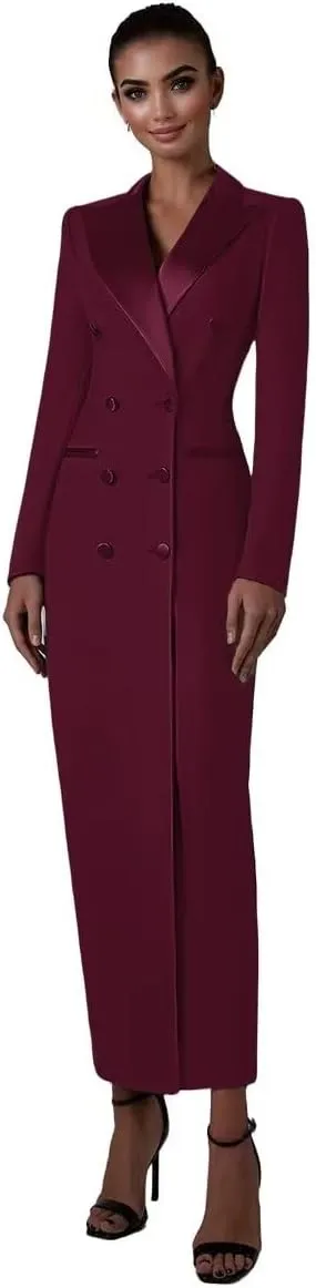 Women's Suit Blazer Formal Suit Skirt Dress Double Breasted Business Casual Pencil Skirt Dress