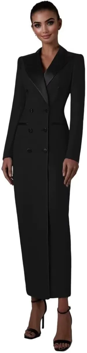 Women's Suit Blazer Formal Suit Skirt Dress Double Breasted Business Casual Pencil Skirt Dress