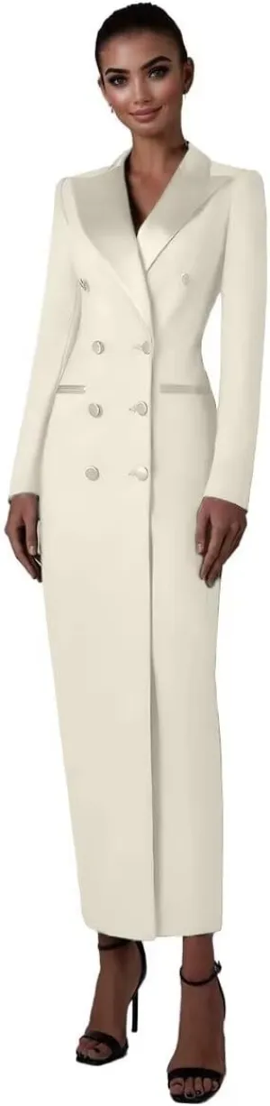 Women's Suit Blazer Formal Suit Skirt Dress Double Breasted Business Casual Pencil Skirt Dress