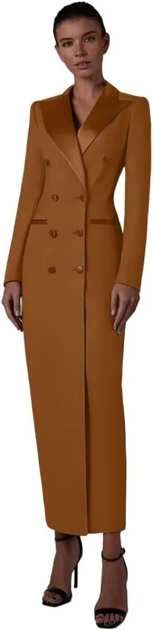 Women's Suit Blazer Women Tuxedo Dress Double Breasted Peaked Lapel for Wedding Cocktail Prom Party
