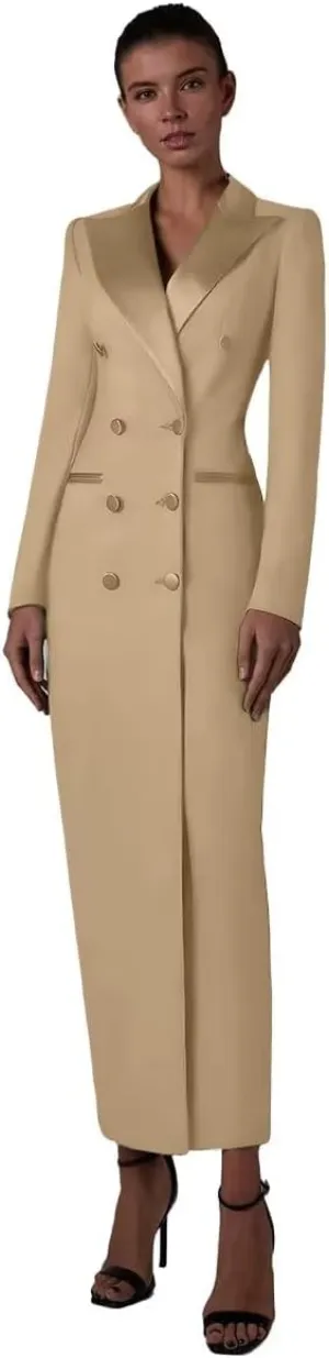 Women's Suit Blazer Women Tuxedo Dress Double Breasted Peaked Lapel for Wedding Cocktail Prom Party