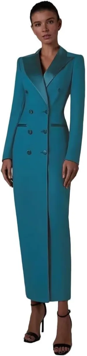 Women's Suit Blazer Women Tuxedo Dress Double Breasted Peaked Lapel for Wedding Cocktail Prom Party