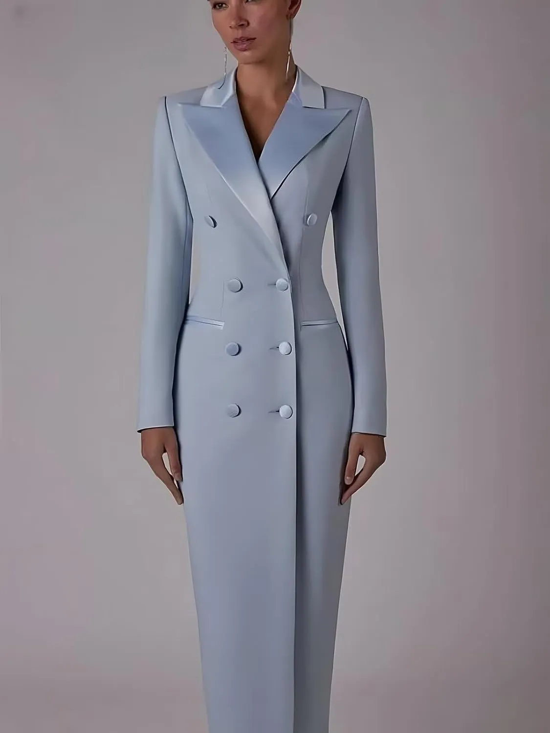 Women's Suit Blazer Women Tuxedo Dress Double Breasted Peaked Lapel for Wedding Cocktail Prom Party