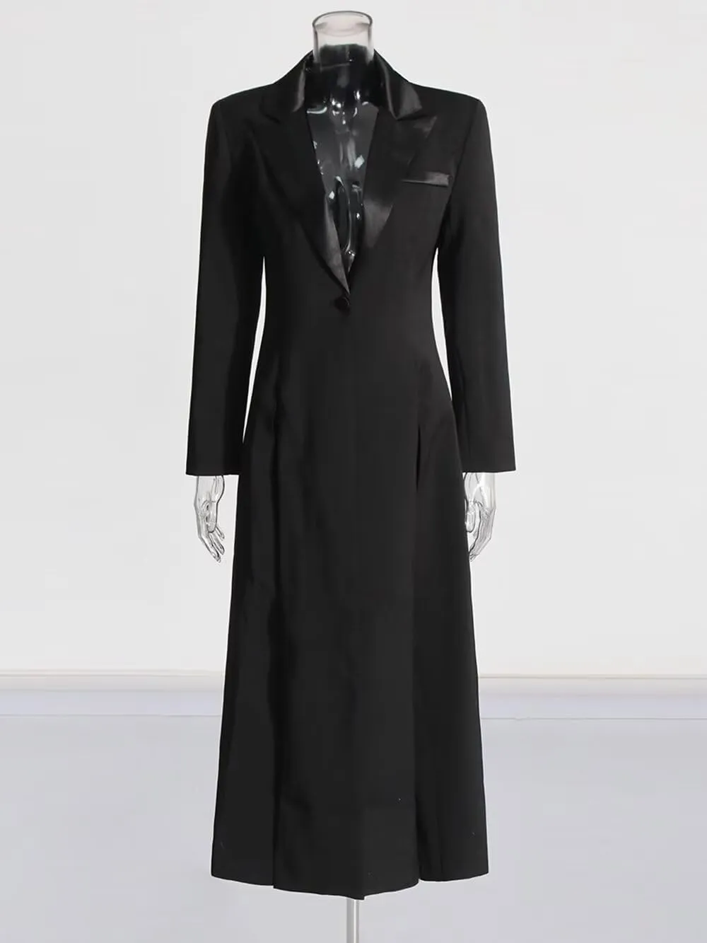 Women's Suit Split Dress Blazer Women Tuxedo Dress Peaked Lapel for Wedding Cocktail Prom Party