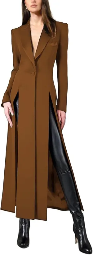 Women's Suit Split Dress Blazer Women Tuxedo Dress Peaked Lapel for Wedding Cocktail Prom Party