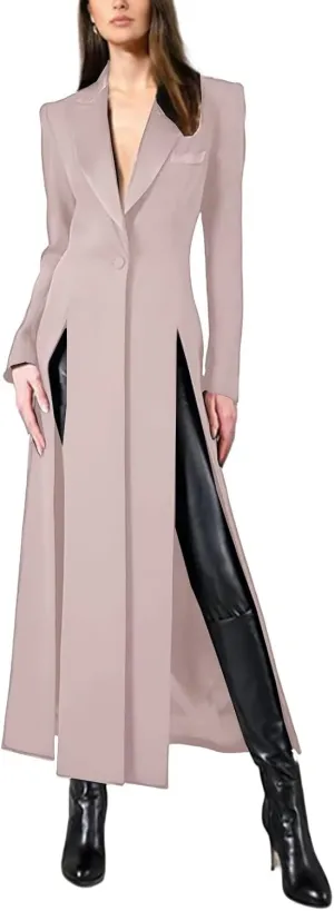 Women's Suit Split Dress Blazer Women Tuxedo Dress Peaked Lapel for Wedding Cocktail Prom Party