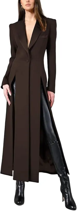 Women's Suit Split Dress Blazer Women Tuxedo Dress Peaked Lapel for Wedding Cocktail Prom Party