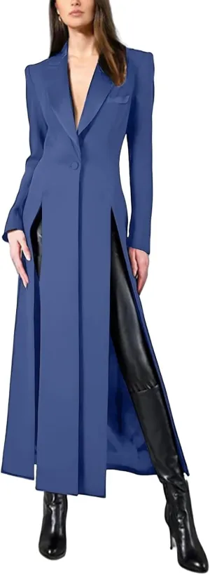 Women's Suit Split Dress Blazer Women Tuxedo Dress Peaked Lapel for Wedding Cocktail Prom Party