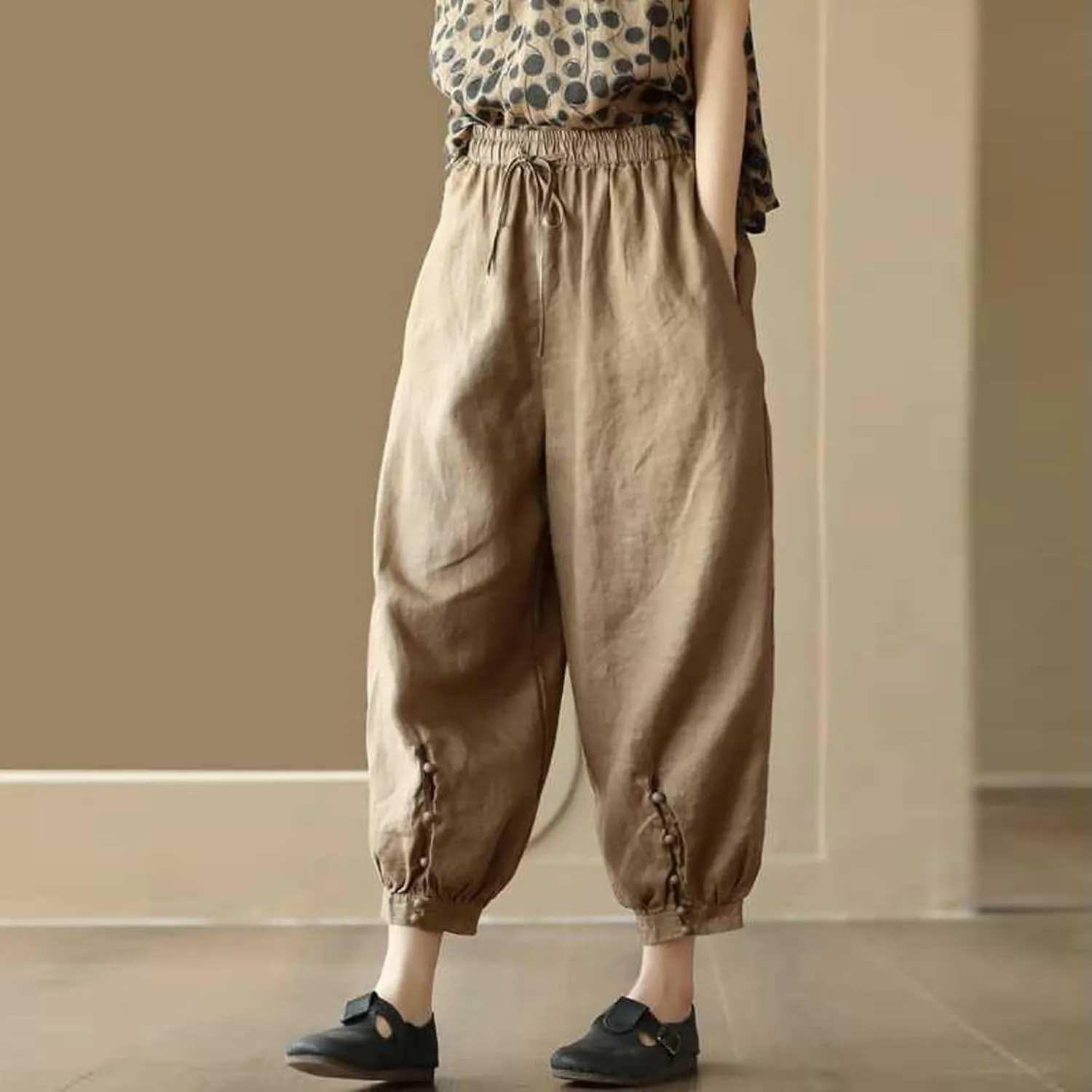 Womens Sweatpants, Trendy Casual Pants Linen Peasant Straight Leg Lounge Women Striped