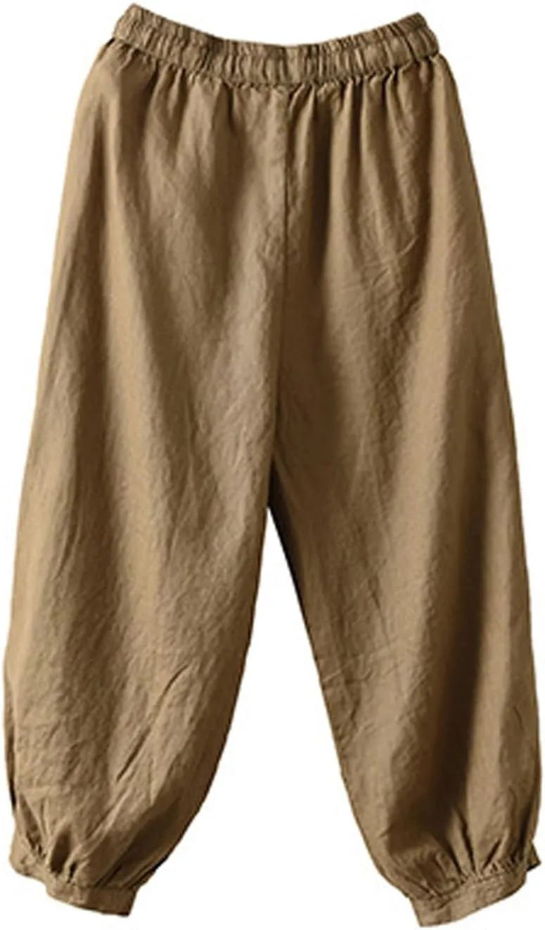 Womens Sweatpants, Trendy Casual Pants Linen Peasant Straight Leg Lounge Women Striped