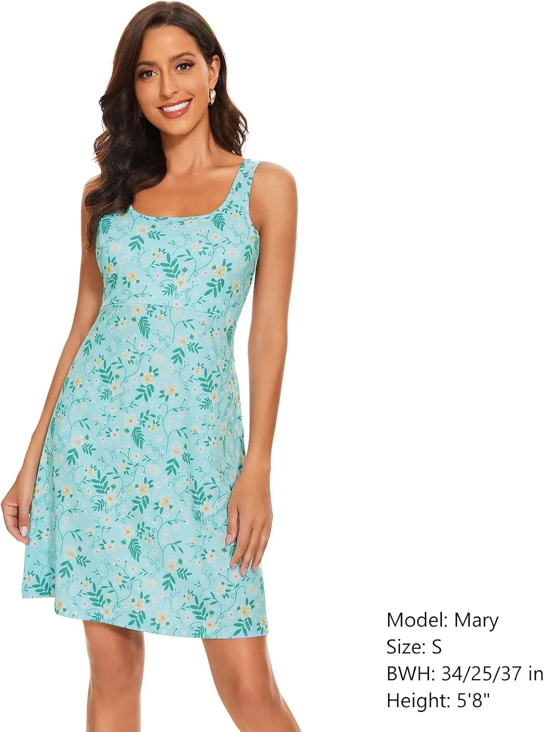 Womens UPF 50  Tank Dress A-Line with Pockets Breathable Quick Dry Sun Protection for Hiking Camping Beach Outdoor