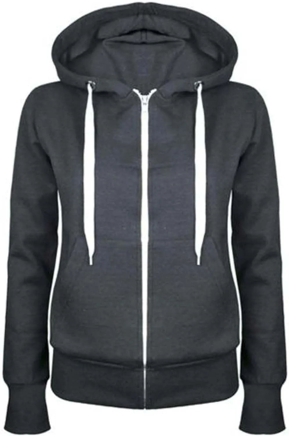 Womens Zip Up Hoodies Casual Comfy Fleece Oversized Sweatshirts Full Zip Pullover Pockets Jacket 2024 Preppy Clothes