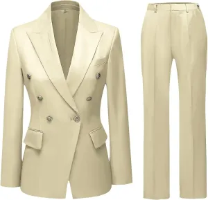 Work Pants Suit for Women 2 Piece Suits Set Business Office Blazer Jacket Long Sleeve Pant Suit Set