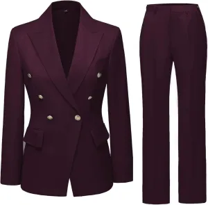 Work Pants Suit for Women 2 Piece Suits Set Business Office Blazer Jacket Long Sleeve Pant Suit Set