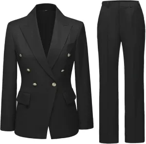Work Pants Suit for Women 2 Piece Suits Set Business Office Blazer Jacket Long Sleeve Pant Suit Set