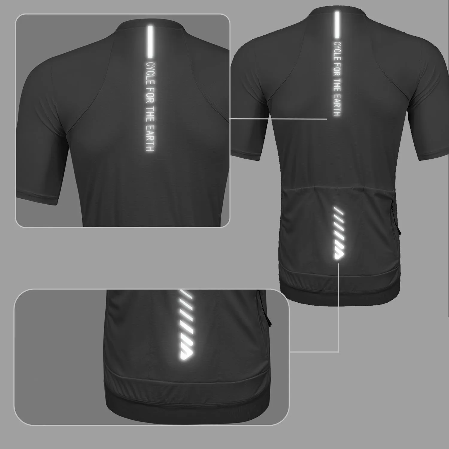 Wulibike Cycling Jersey Men Short Sleeve, Road Bike Jerseys Half Zipper with Pockets, Bicycle Clothing Breathable Quick Dry