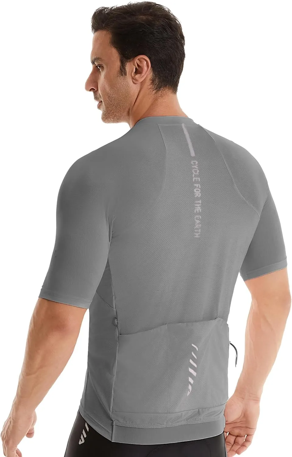 Wulibike Cycling Jersey Men Short Sleeve, Road Bike Jerseys Half Zipper with Pockets, Bicycle Clothing Breathable Quick Dry