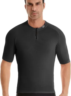 Wulibike Cycling Jersey Men Short Sleeve, Road Bike Jerseys Half Zipper with Pockets, Bicycle Clothing Breathable Quick Dry