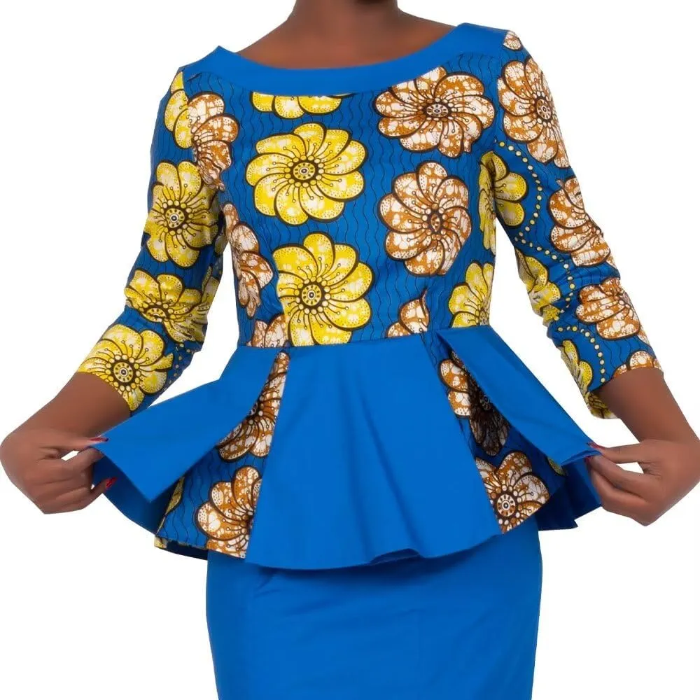 XIAOHUAGUA African Print Crop Tops Skirt Set Off Shoulder Half Sleeve African Women Clothing Long Skirt Set