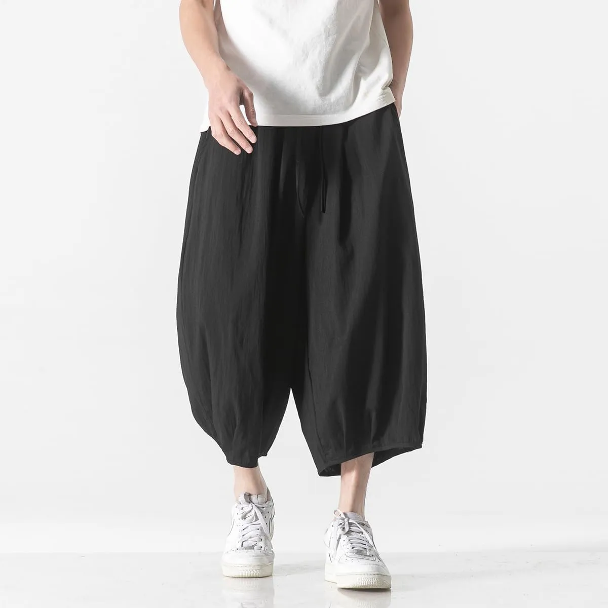 Xingfenly Men' Harem Pants Outdoor Sports Shorts Wide Leg Casual Korean Version of Jogging Street Trend