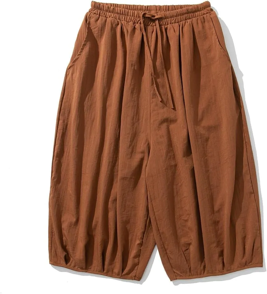 Xingfenly Men' Harem Pants Outdoor Sports Shorts Wide Leg Casual Korean Version of Jogging Street Trend