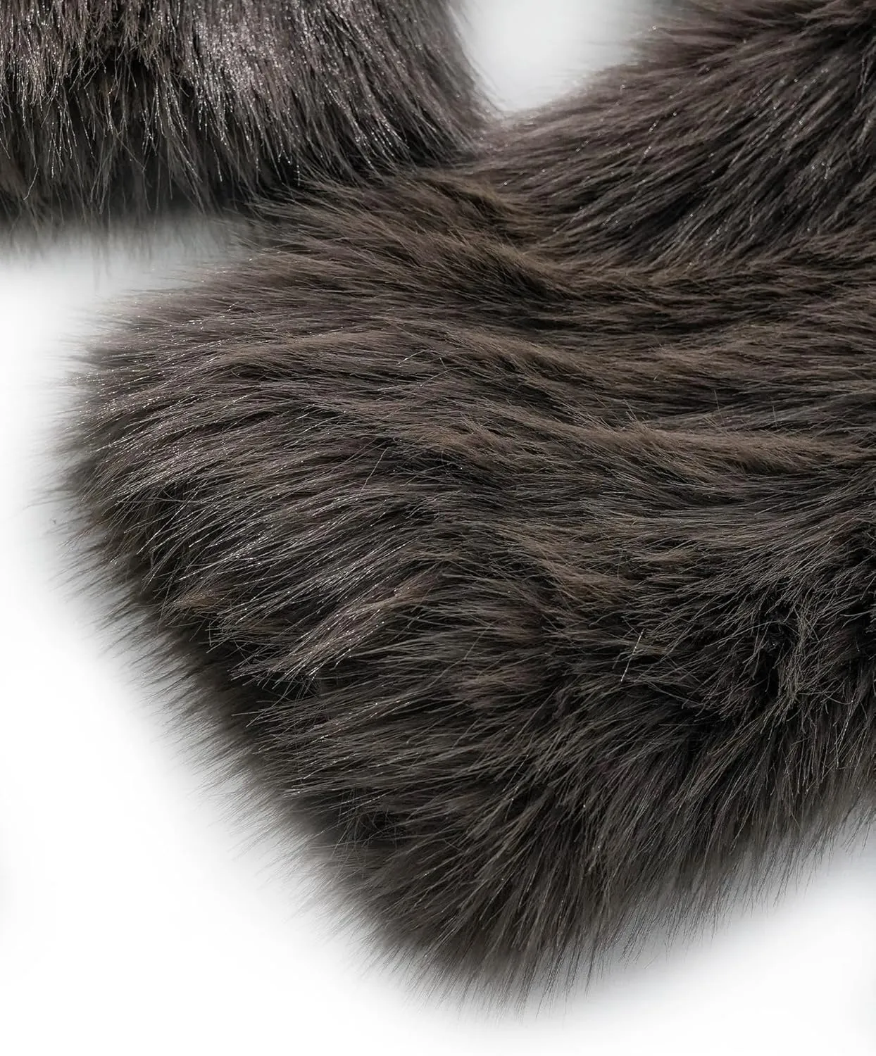 Xintianji Womens Faux Fur Cropped Jacket - Open Front Long Sleeve Winter Fuzzy Fleece Coat