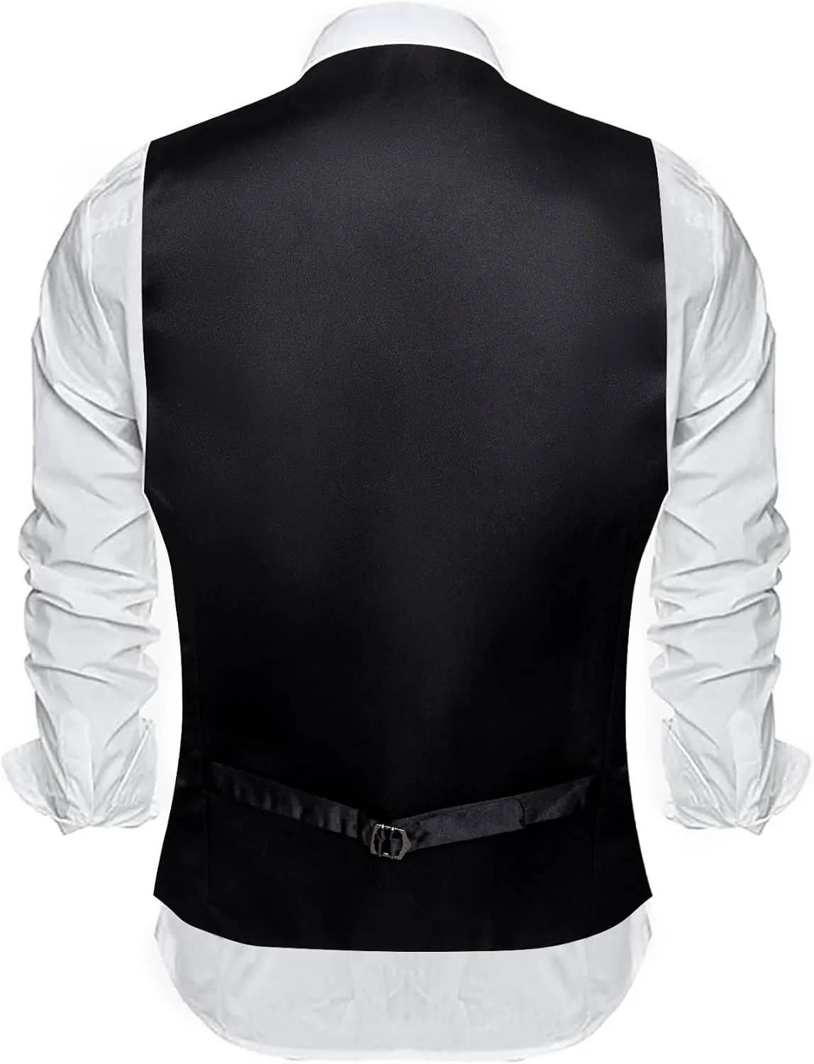 YOHOWA Men's Formal Suit Vest and Tie Set Business Casual Waistcoat Solid Colors Wedding Western Tuxedo Vest V-Neck