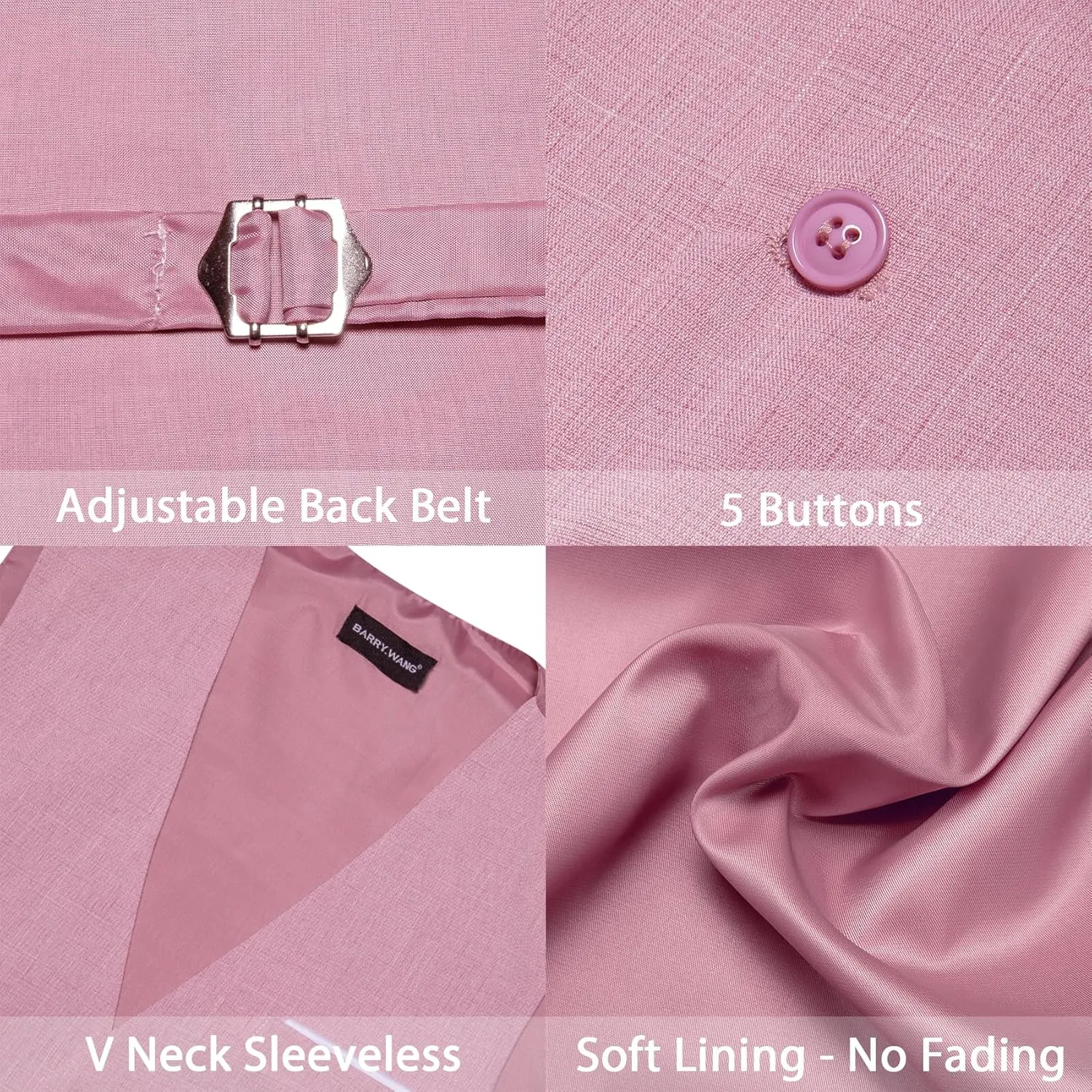 YOHOWA Men's Formal Suit Vest and Tie Set Business Casual Waistcoat Solid Colors Wedding Western Tuxedo Vest V-Neck