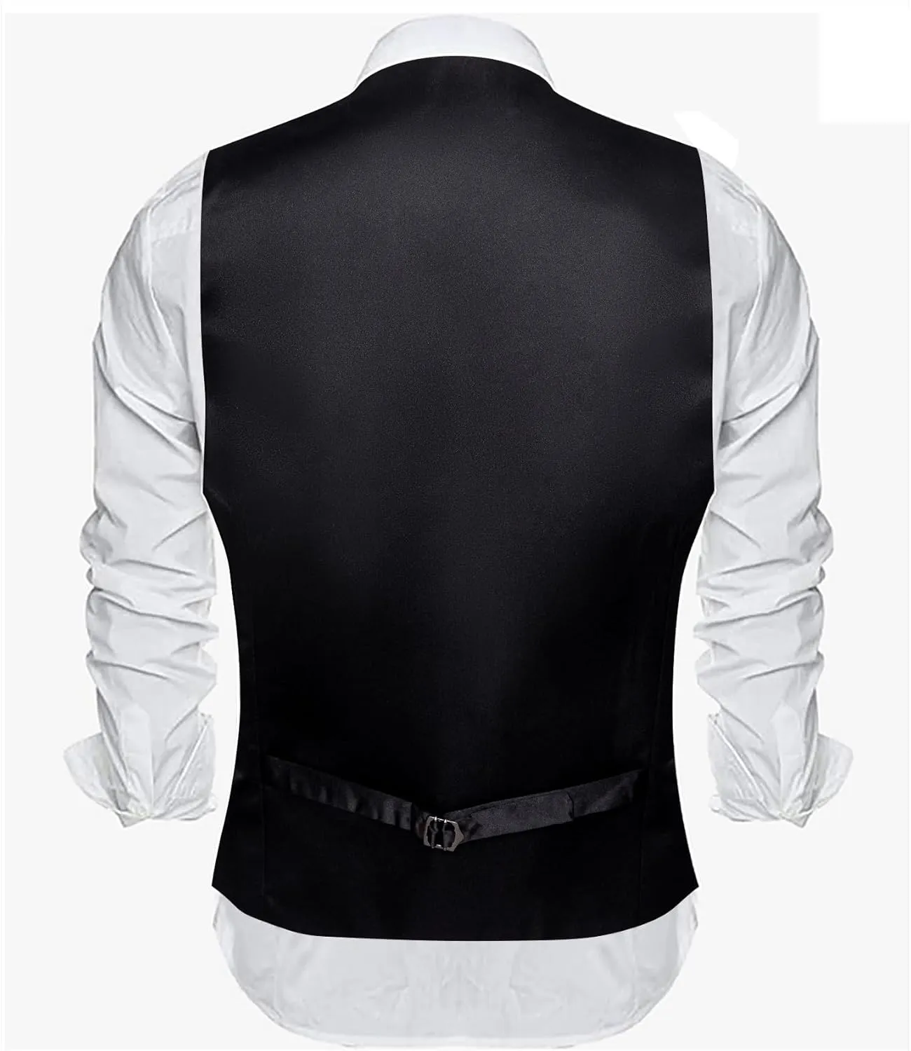 YOHOWA Men's Formal Suit Vest and Tie Set Business Casual Waistcoat Solid Colors Wedding Western Tuxedo Vest V-Neck