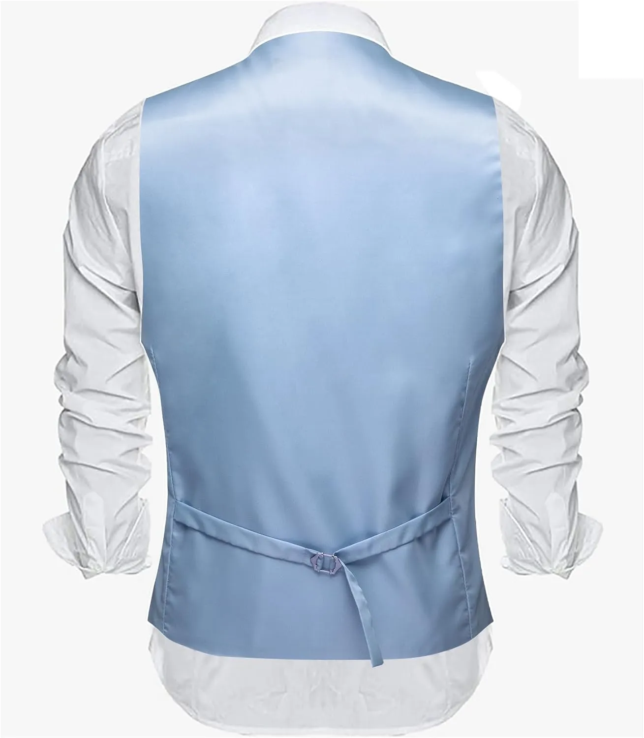 YOHOWA Men's Formal Suit Vest and Tie Set Business Casual Waistcoat Solid Colors Wedding Western Tuxedo Vest V-Neck