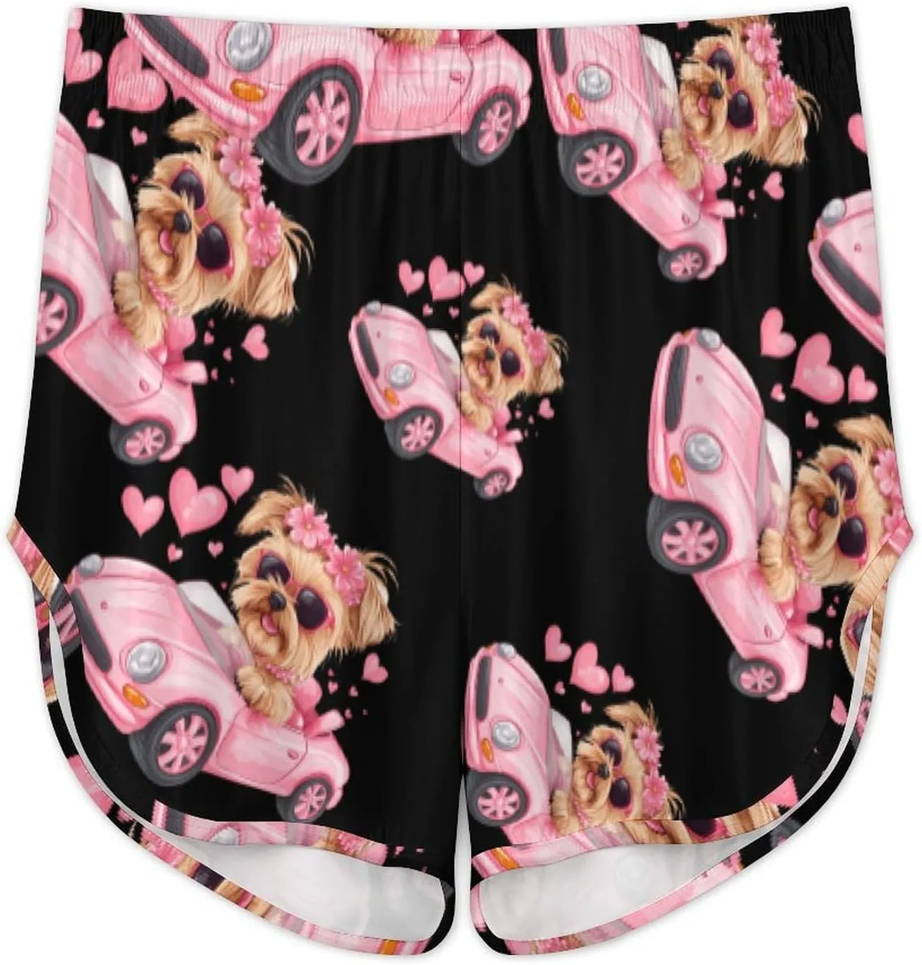 Yorkshire Terrier Sports Car Pajamas for Women Set Tank Top Pjs And Shorts Sleepwear Loungewear Sets