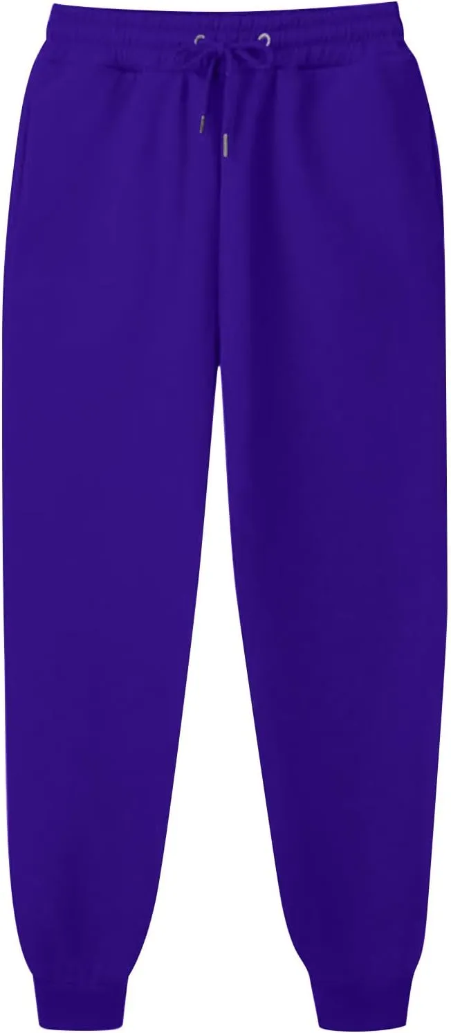 ZDRZK Womens Pants Casual Fleece Baggy Lace-Up Elastic Waist Jogger Sweatpants Bunched Feet Workout Lounge Trousers