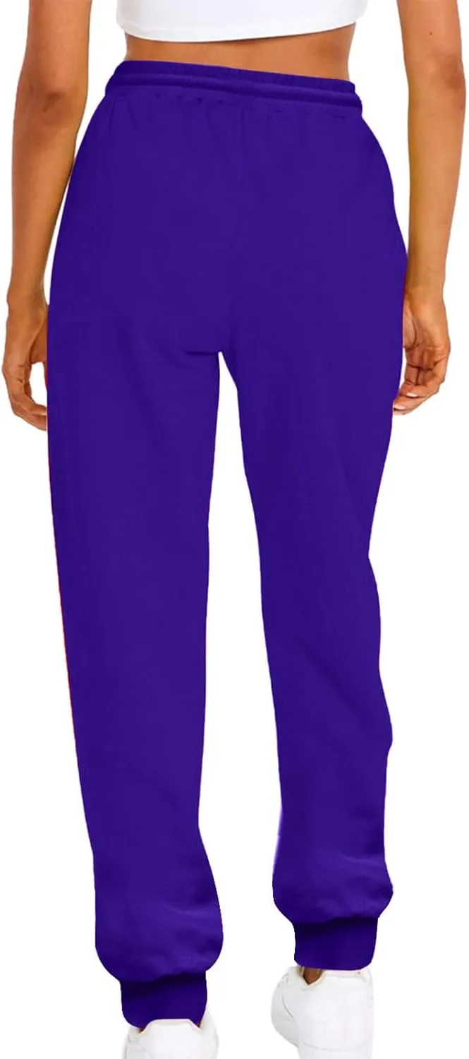 ZDRZK Womens Pants Casual Fleece Baggy Lace-Up Elastic Waist Jogger Sweatpants Bunched Feet Workout Lounge Trousers