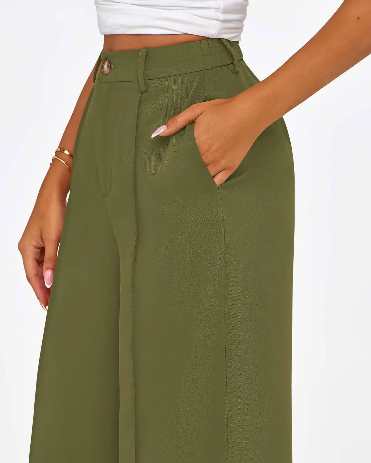 Zenlonr Womens Wide Leg Pants 2025 Casual High Waist Long Palazzo Trouser Loose Business Work Pants Summer Clothes