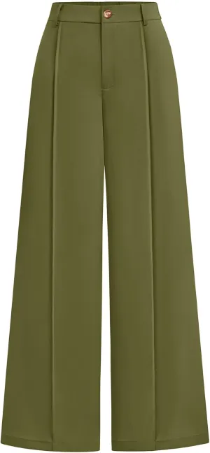 Zenlonr Womens Wide Leg Pants 2025 Casual High Waist Long Palazzo Trouser Loose Business Work Pants Summer Clothes