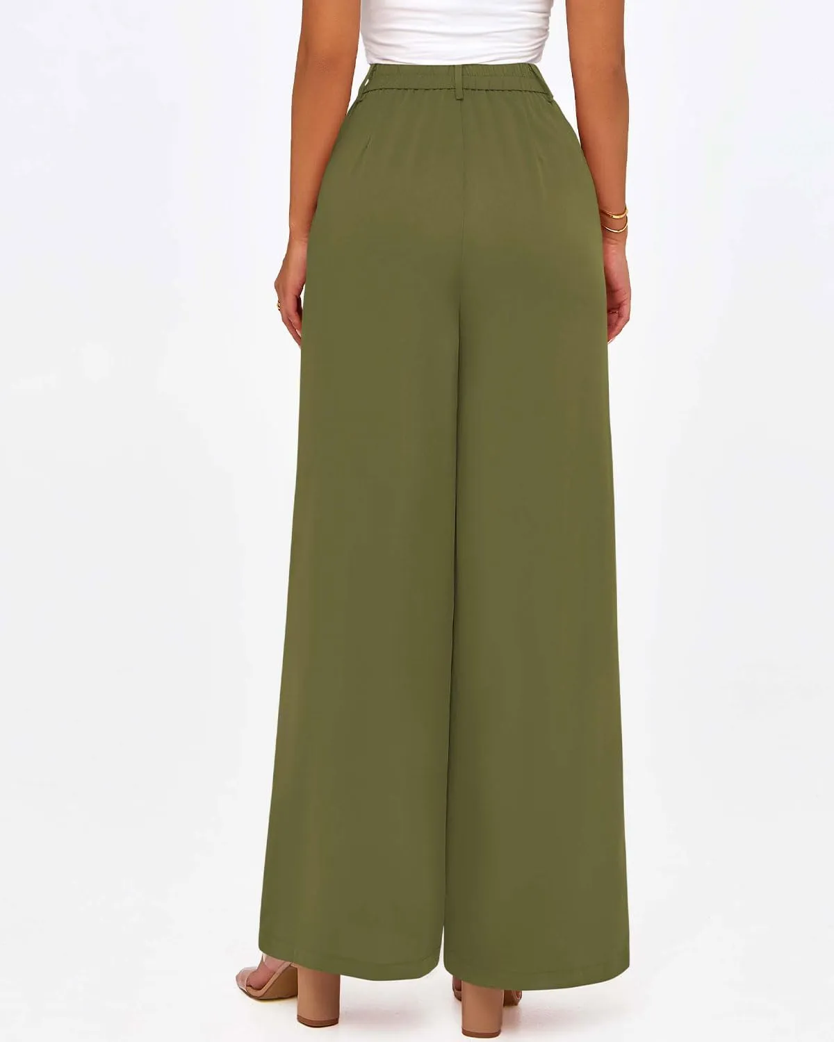 Zenlonr Womens Wide Leg Pants 2025 Casual High Waist Long Palazzo Trouser Loose Business Work Pants Summer Clothes